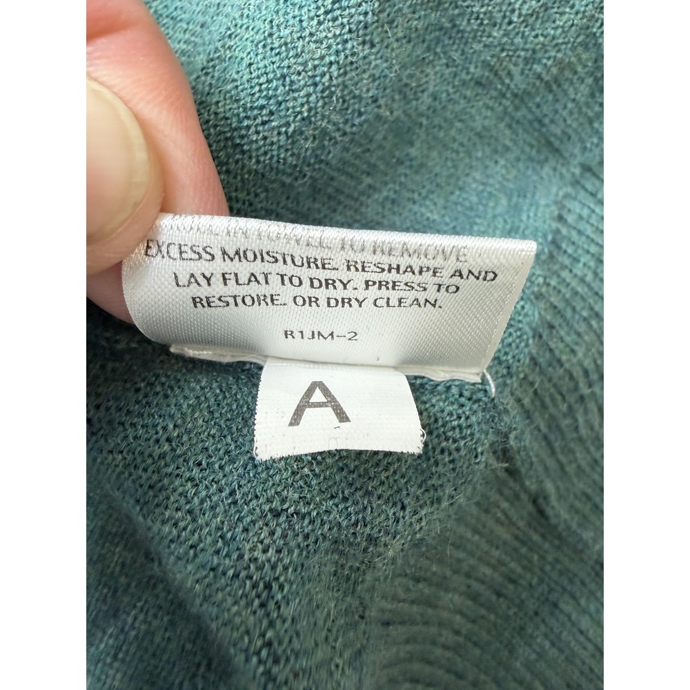Eileen Fisher Green Merino Wool Open Front Cardigan Sweater Womens Medium R1JM-2 - Picture 13 of 14